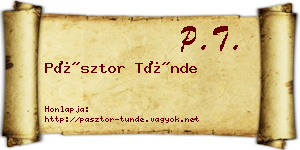 Pásztor Tünde névjegykártya